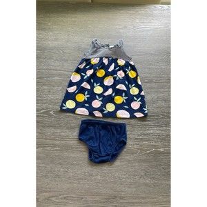 12M Blue lemon dress with bloomers
